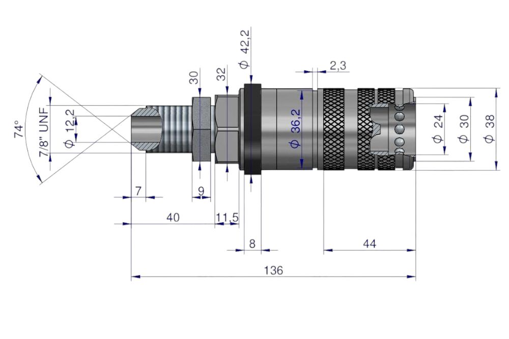 SZYBKOZŁĄCZE ZRYW WIA3C LONG GN.7/8 GW.ZEW EU