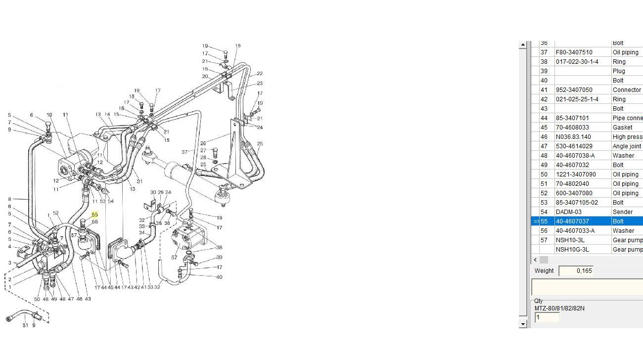 ŚRUBA ZBIORNIKA HYDRAULICZNEGO MTZ  M24X1,5X70 11065