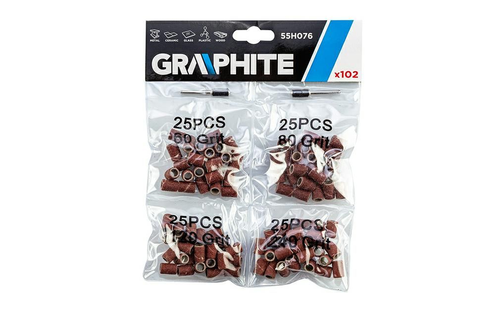 TAŚMA SZLIFIERSKA 6,3MM K60, K80, K120, K240 ZESTAW 100SZT +TRZPIEŃ 3,2MM 2SZT