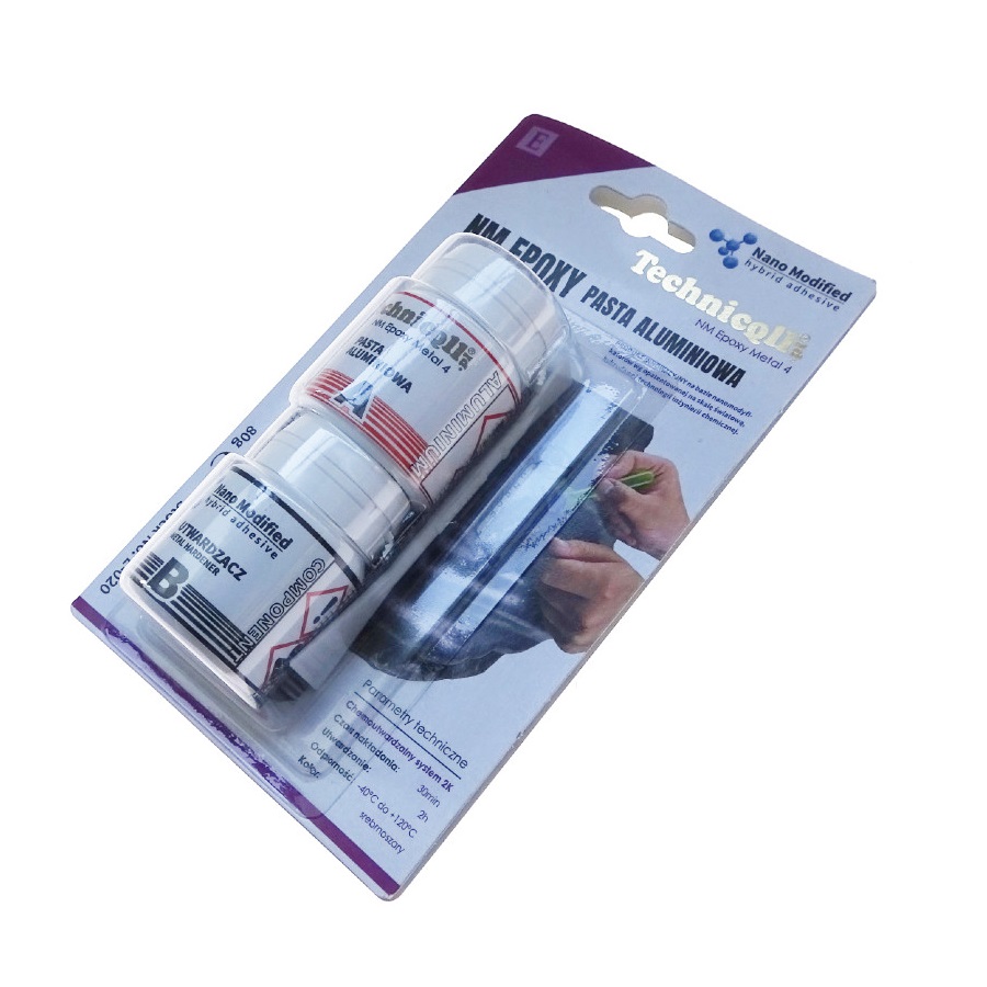 Pasta aluminiowa 80g dwuskładnikowa do naprawy głowic, bloków Technicqll