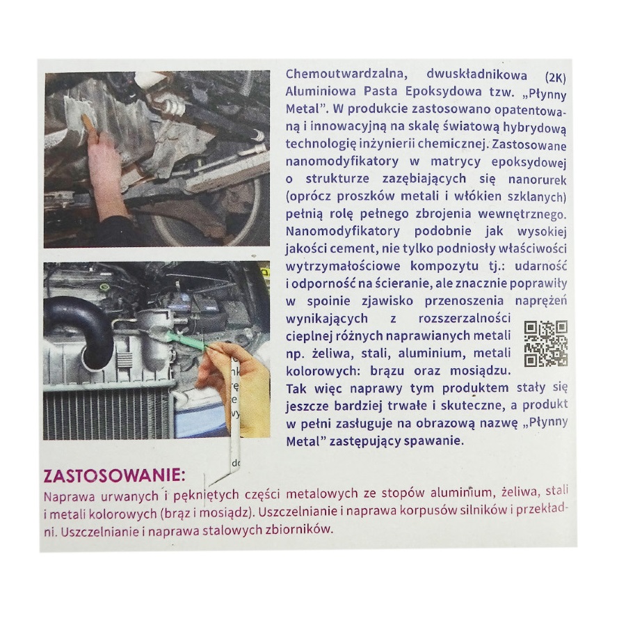 Pasta aluminiowa 80g dwuskładnikowa do naprawy głowic, bloków Technicqll