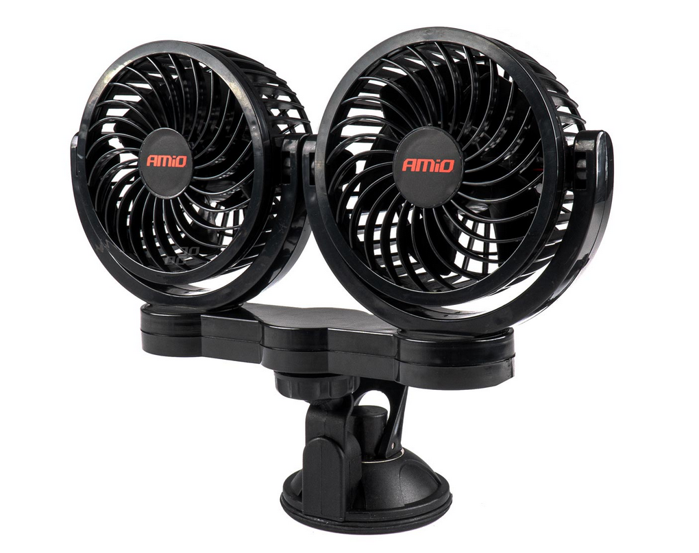 WENTYLATOR AMIO PRO 12V Z PRZYSSAWKĄ PODWÓJNY