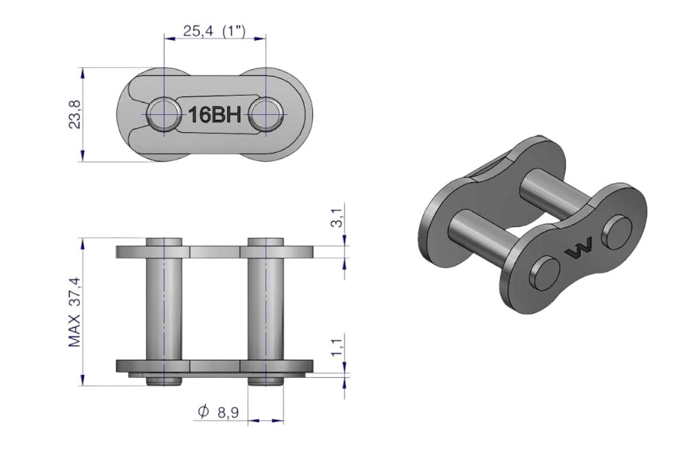 ZAMEK ŁAŃCUCHA WZM Z16BH1