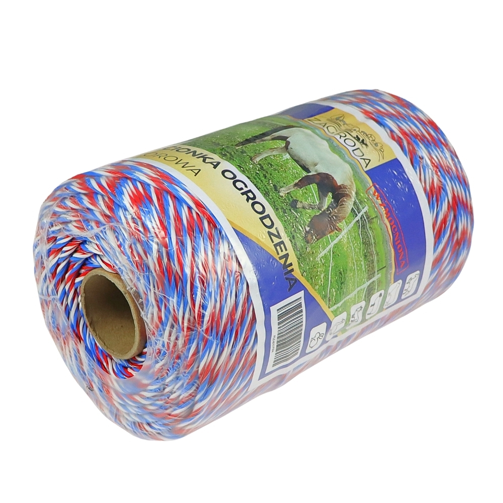 Plecionka ogrodzenia elektryzatora pastucha 3 x 0.2mm odporna na UV 400m kolorowa Wzmocniona ZAGRODA