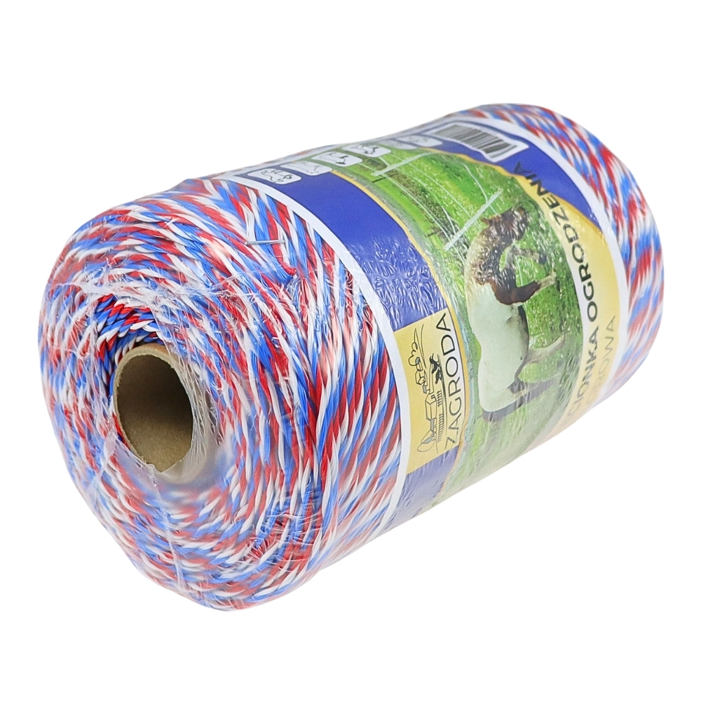 Plecionka ogrodzenia elektryzatora pastucha 3 x 0.16mm odporna na UV 400m kolorowa ZAGRODA