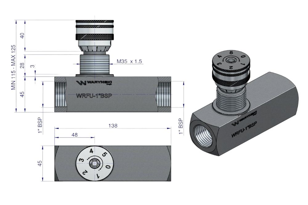 ZAWÓR DŁAWIĄCO-ZWROTNY WRFU 90 1 BSP WARYŃSKI