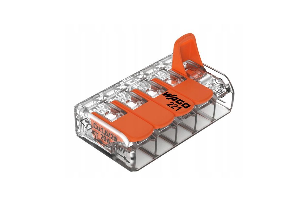 ZŁĄCZKA 5-PRZEWODOWA 4.0MM DO LINEK PRZEZROCZYSTA WAGO