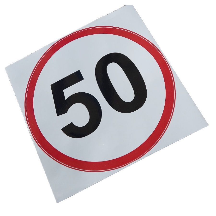 Naklejka ograniczenie prędkości 50 km/h