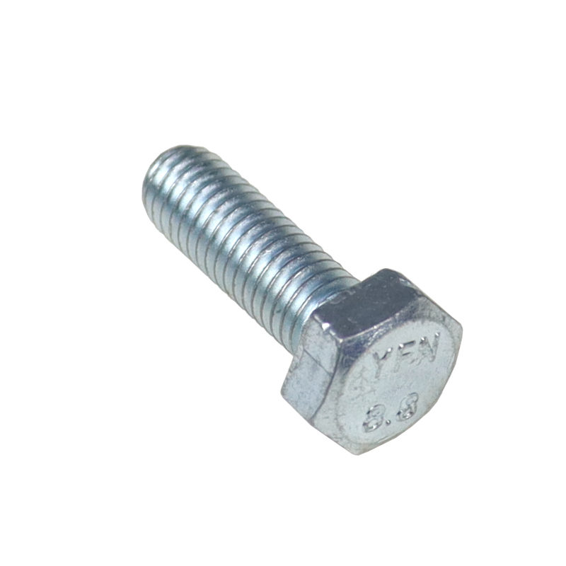 Śruba z łbem 6-kątnym pełny gwint M8x25 kl.8.8 DIN933 ocynk biały