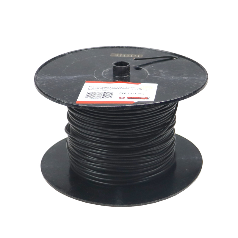 Przewód kabel elektryczny LgY-S instalacji 0,75mm czarny (sprzedawany po 100 m) Premium ELMOT