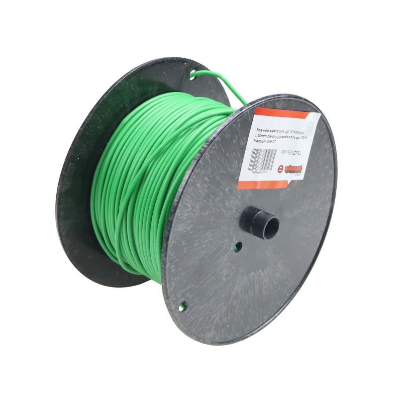 Przewód kabel elektryczny LgY-S instalacji 1,50mm zielony (sprzedawany po 100 m) Premium ELMOT