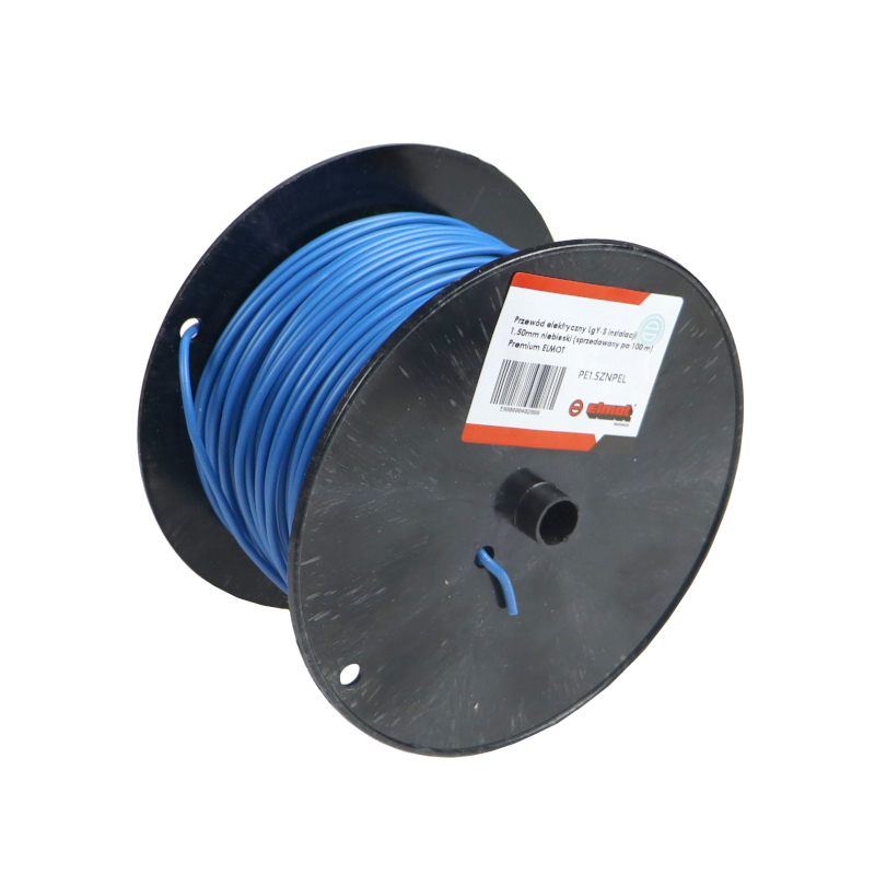 Przewód kabel elektryczny LgY-S instalacji 1,50mm niebieski (sprzedawany po 100 m) Premium ELMOT