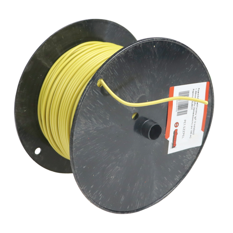 Przewód kabel elektryczny LgY-S instalacji 1,50mm żółty (sprzedawany po 100 m) Premium ELMOT