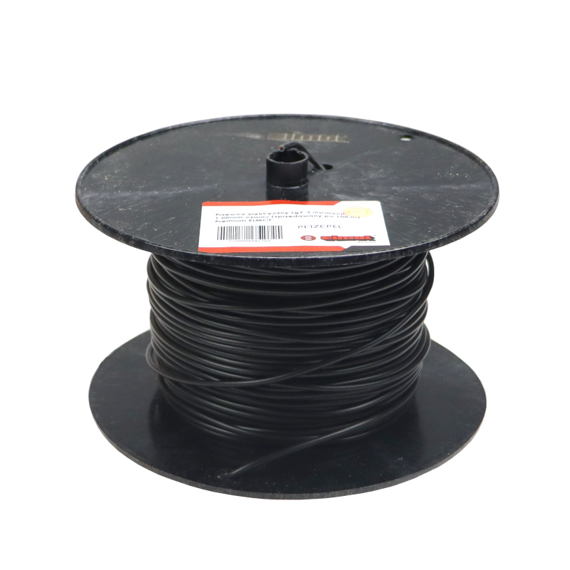 Przewód kabel elektryczny LgY-S instalacji 1,00mm czarny (sprzedawany po 100 m) Premium ELMOT