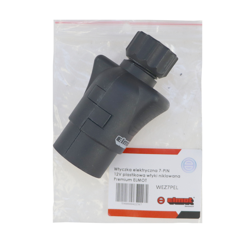 Wtyczka elektryczna 7-PIN 12/24V plastikowa wtyki niklowana Premium ELMOT