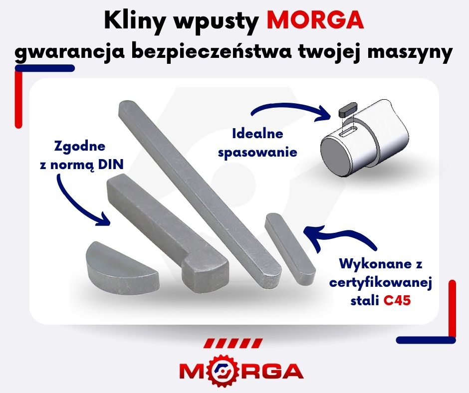Wpust pryzmatyczny 4x4x500 DIN 6885 Stal C45 MORGA