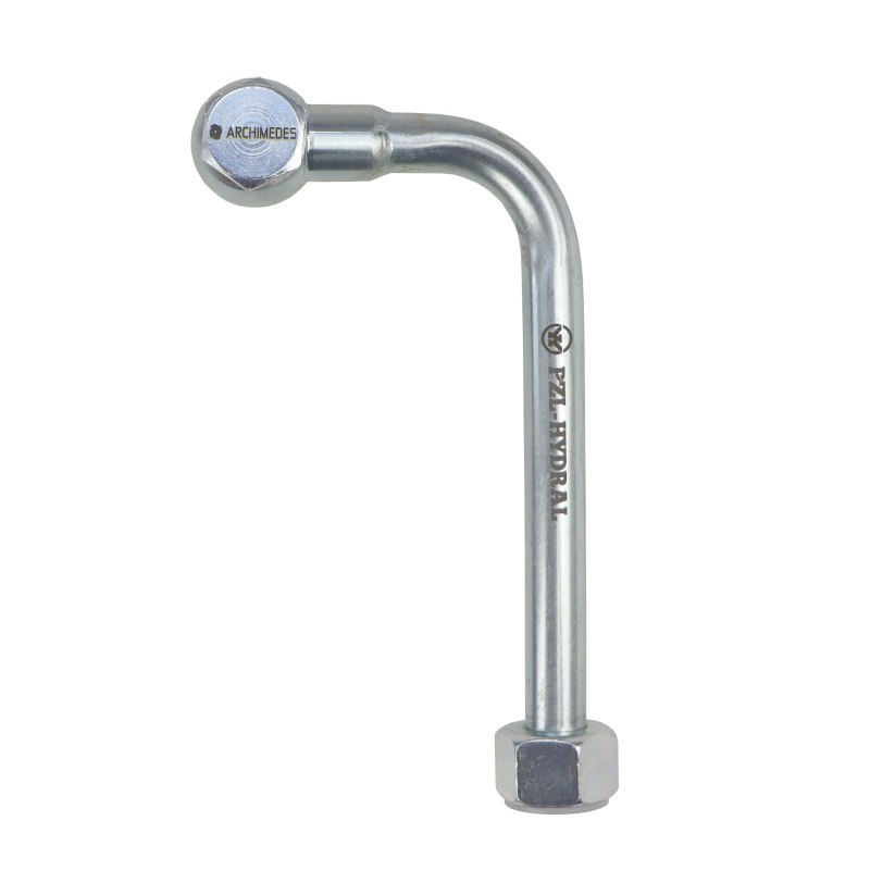 Rurka wygięta 90 stopni FI-15 z oczkiem 18mm długość 200mm HYDRAL
