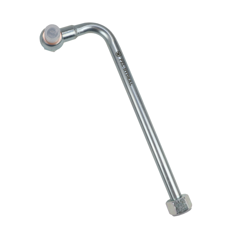 Rurka wygięta 90 stopni FI-15 z oczkiem 18mm długość 300mm HYDRAL