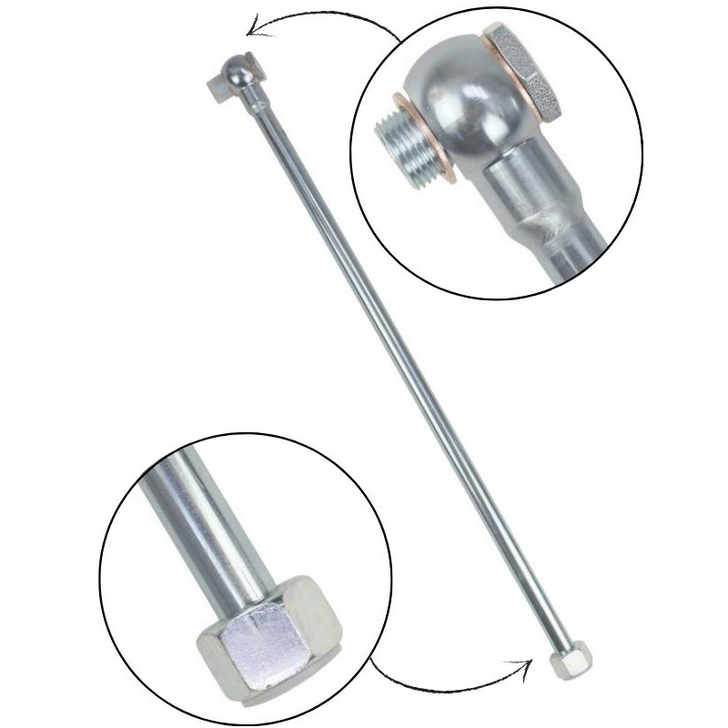 Rurka prosta Fi-15 z oczkiem 18mm długość 500mm HYDRAL