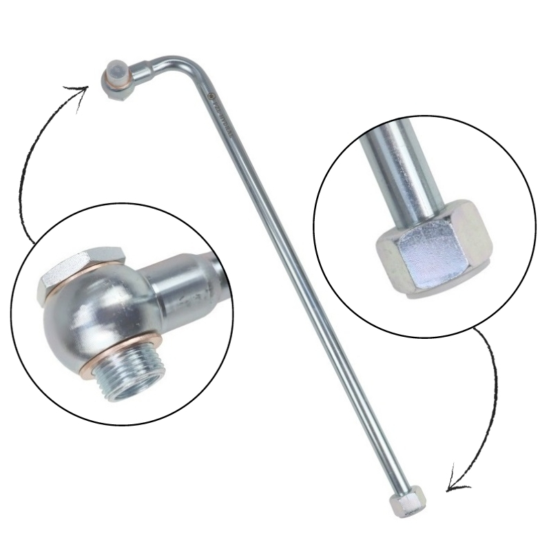 Rurka wygięta 90 stopni Fi-15 z oczkiem 18mm długość 500mm HYDRAL