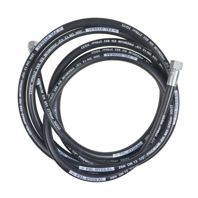 Przewód hydrauliczny gwint M22x1,5 proste ( WNP - WNP ) L-5800mm DN12-2SN Przyczepa stary typ (AA-13-5800) 27,5MPa PZL HYDRAL