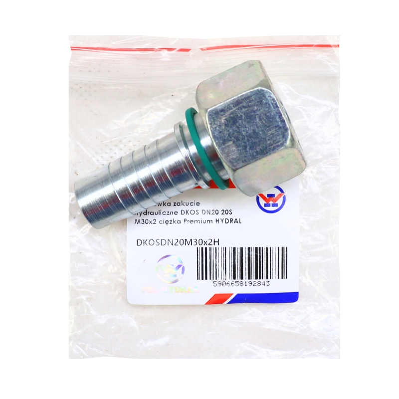Końcówka zakucie hydrauliczne DKOS DN20 20S M30x2 ciężka Premium HYDRAL