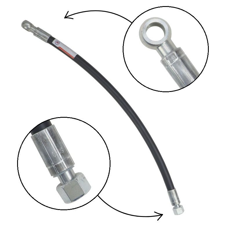 Przewód hydrauliczny DN10 350bar gwint wewnętrzny M18x1,5 prosta / oczko RNM 16x1,5, L-560mm DN10-2SN PZL-HYDRAL