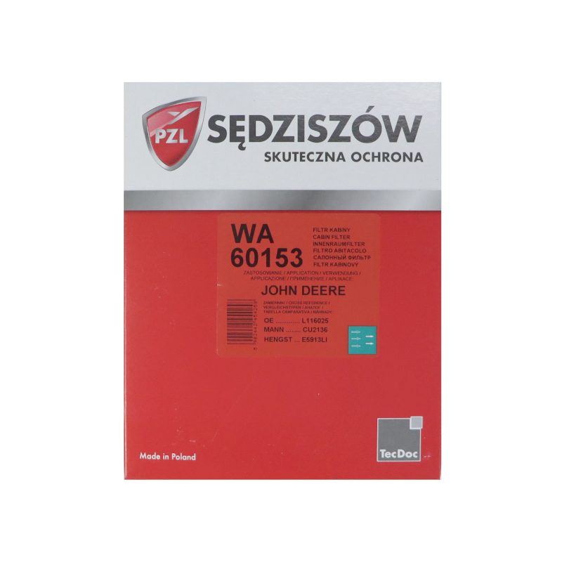 Wkład filtra kabiny John Deere WA60153