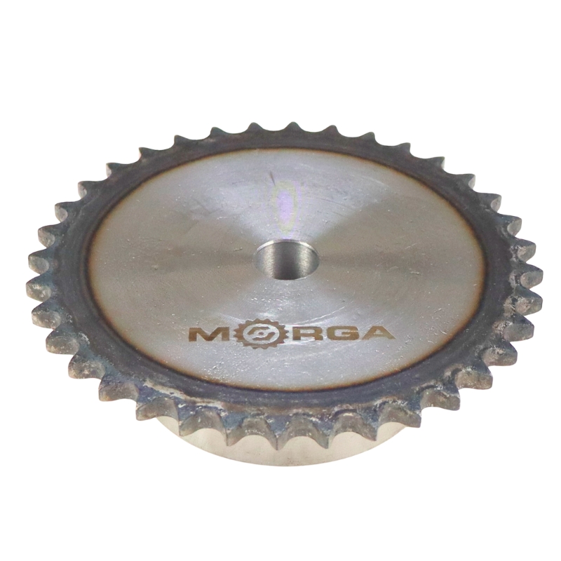 Koło zębate łańcuchowe hartowane z kołnierzem, piastą 06B-1 (R1 3/8) Z-36 średnica zewnętrzna 113 mm MORGA