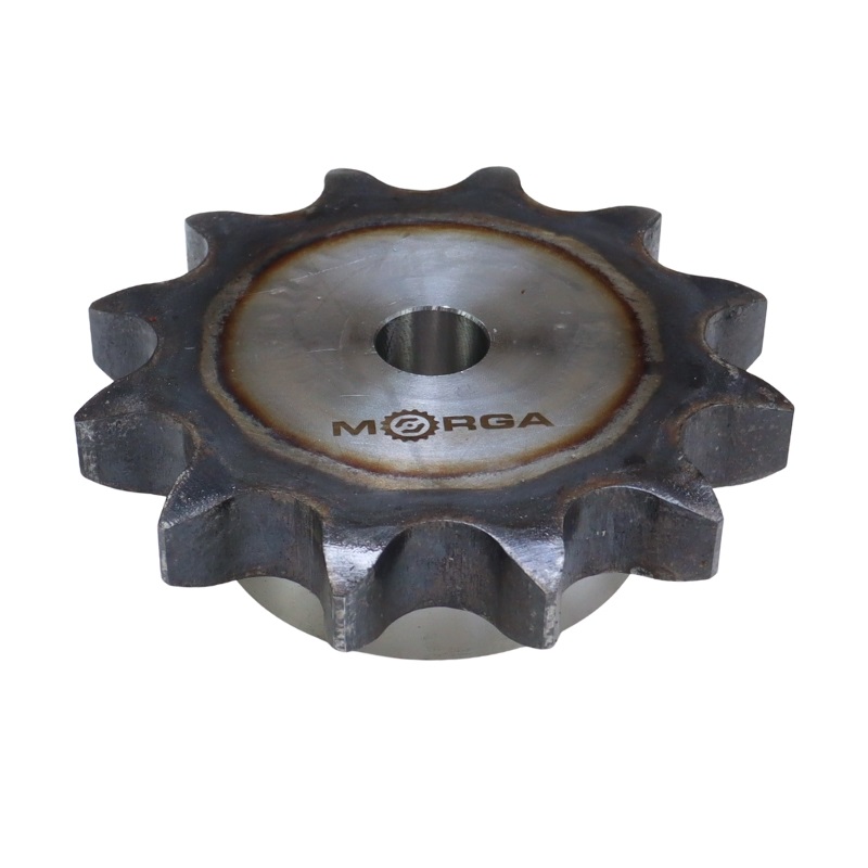 Koło zębate łańcuchowe hartowane z kołnierzem, piastą 24B-1 (R1 1.1/2) Z-12 średnica zewnętrzna - 161 mm  MORGA