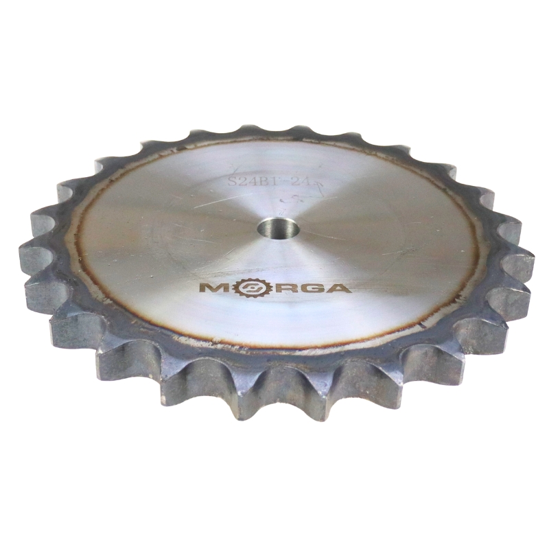 Koło zębate łańcuchowe hartowane z kołnierzem, piastą 24B-1 (R1 1.1/2) Z-24 średnica zewnętrzna - 307 mm MORGA