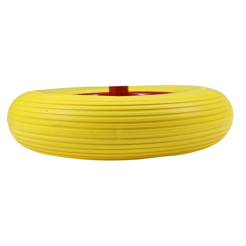 Koło do taczki 4.00-8 czerwona felga oś FI-12mm pełne