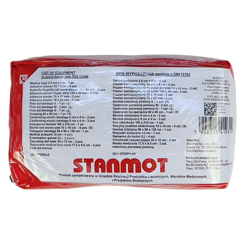 Apteczka samochodowa materiałowa DIN13164
