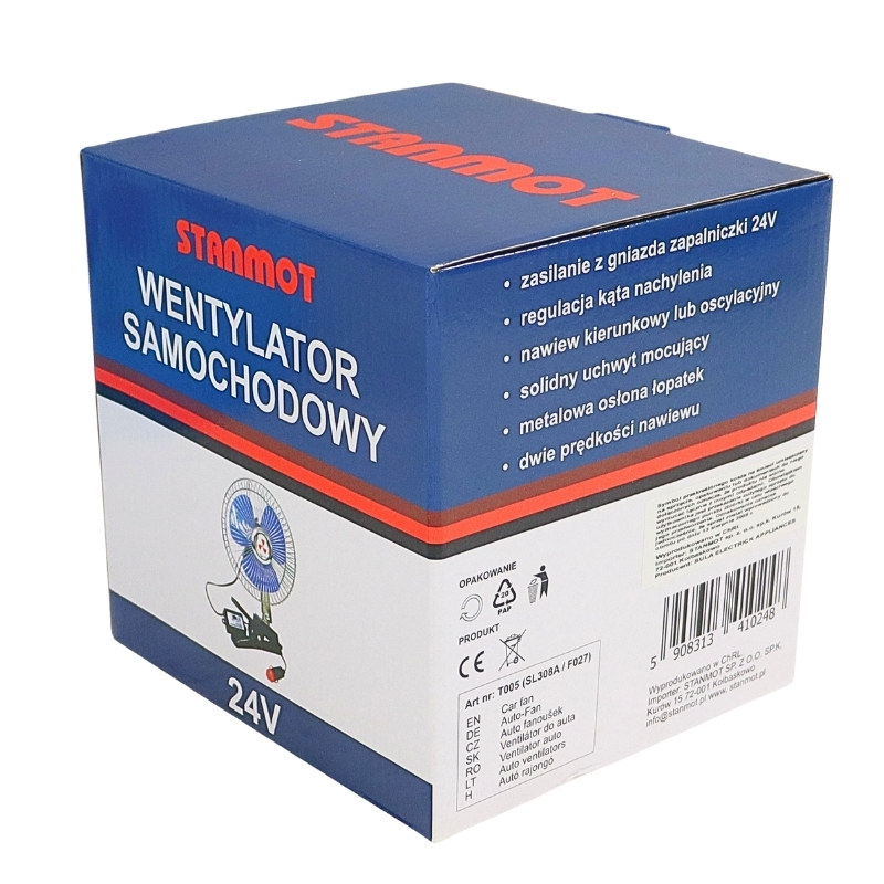 Wentylator elektryczny 24V Z klipsem