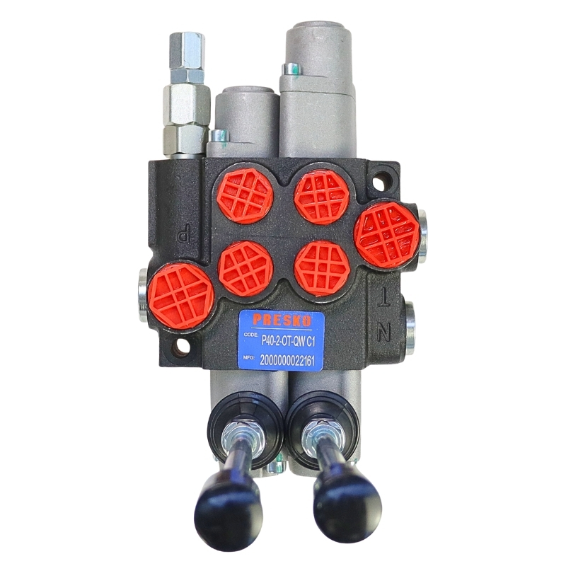 Rozdzielacz hydrauliczny dwusekcyjny ( 2-sekcyjny ) 40L/min z jedną sekcją pływającą