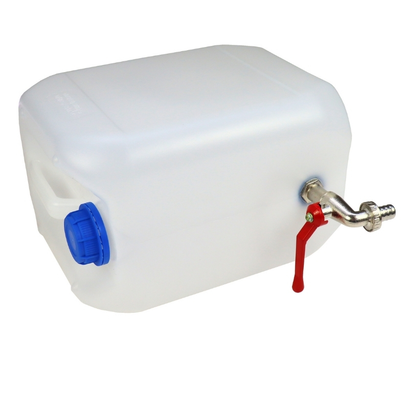 Kanister do wody pionowy 10l plastikowy z kranem metalowym