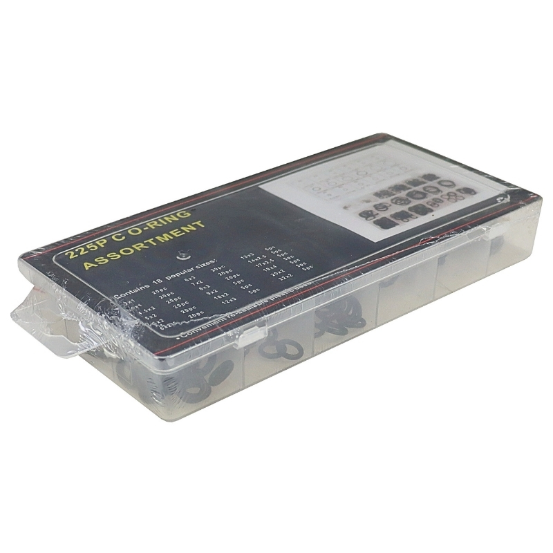 Zestaw oringów pudełko plastikowe 225 szt 3x1 - 22x2