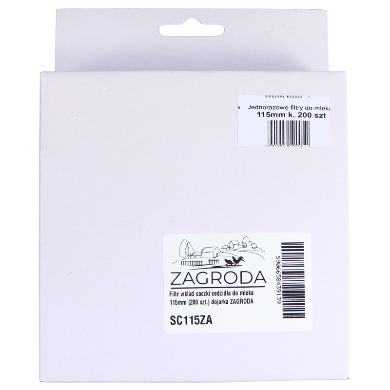 Filtr wkład sączki cedzidła do mleka 115mm (200 szt.) dojarka ZAGRODA