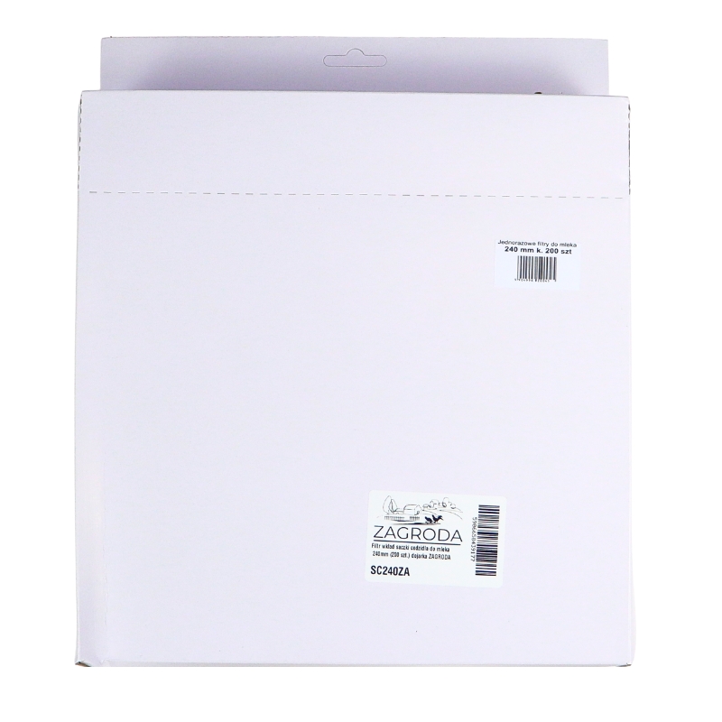 Filtr wkład sączki cedzidła do mleka 240mm (200 szt.) dojarka ZAGRODA