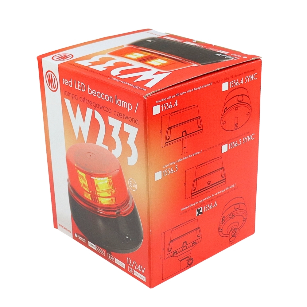 Lampa ostrzegawcza LED 12-24V błyskowa kogut IP6 mocowanie na trzpień WAŚ