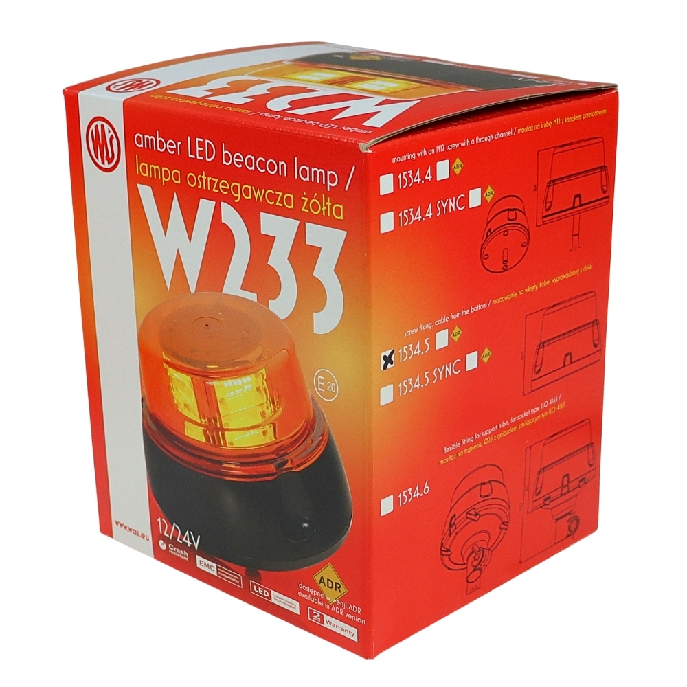 Lampa ostrzegawcza LED 12-24V błyskowa kogut IP6 mocowanie na śruby WAŚ