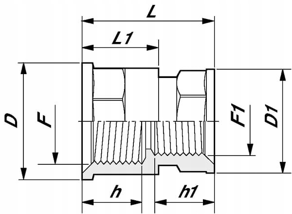 Nypel redukcyjny gwint wew. Arag, 1/2' x 3/8'