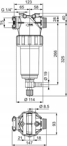 Filtr tłoczny do opryskiwacza T5 Ż/M samoczyszczący 210l 50 mesh Filtr ARAG