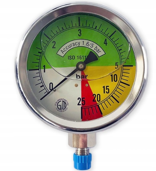 Manometr M100 izometryczny (0-25bar) gw. 1/4'