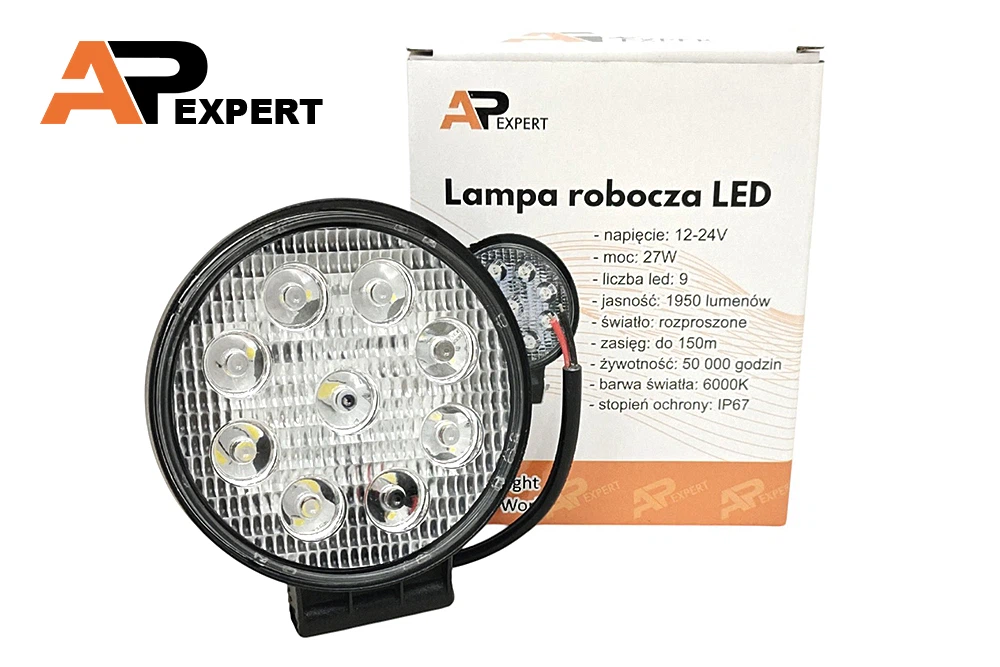 HALOGEN OKRAGLY LED LAMPA ROBOCZA 27W FLOOD / ŚWATŁO ROZPROSZONE