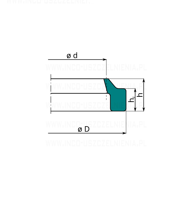 Pierścień zgarniający Z 50x60x5/7 PU 13052