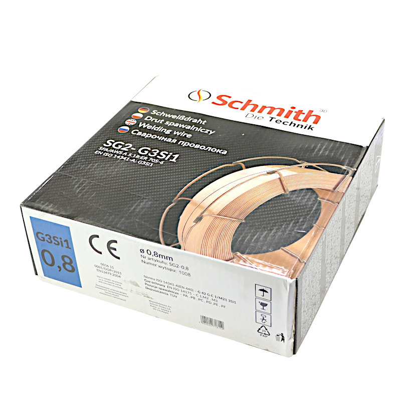 Drut spawalniczy elektrodowy manganowo-krzemowy miedziowany G3Si1 SG2 FI 0,8mm 15kg 19387