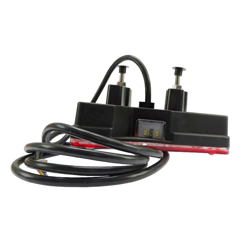 Lampa zespolona tylna 6-funkcyjna kształt trójkąta W68L z światłem cofania LED 12/24V lewa wodoodporna z przewodem 22225