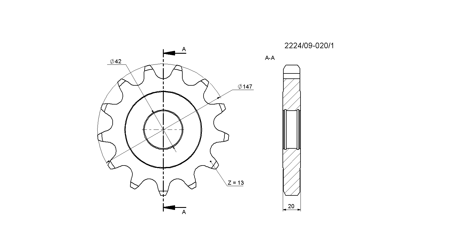 Koło łańcuchowe Z-13 1 1/4" do rozrzutnika obornika Tytan Rolmus 29939