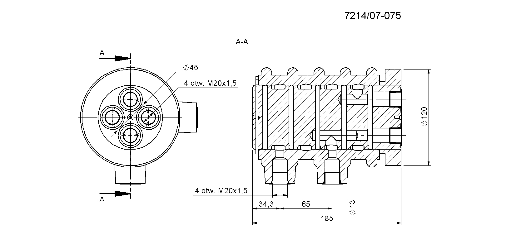 Przegub hydrauliczny kompletny do ładowacza Cyklop Rolmus 30019